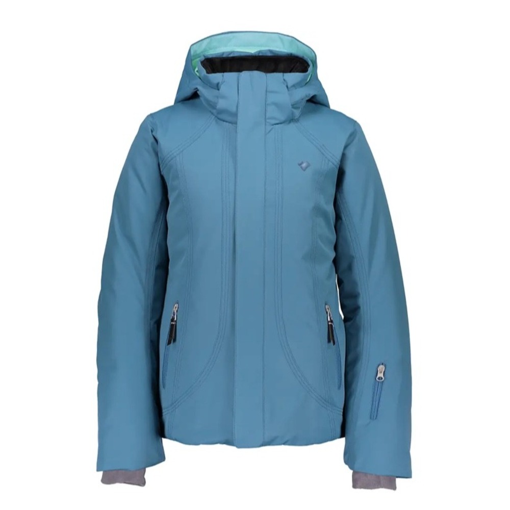 Obermeyer Teen Girls Blue Hooded Ski Snowboard Jacket Insulated Teal M 10-12